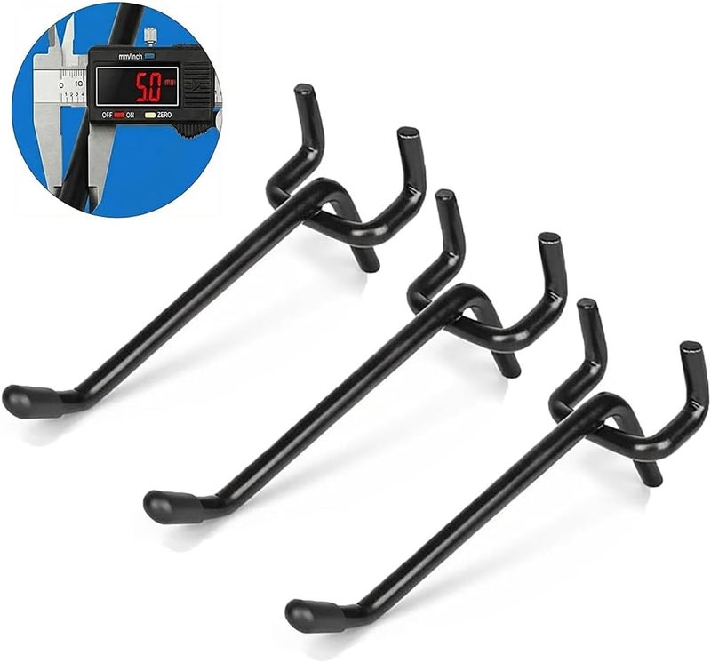 Hogurity 80 Pack 4 Inch Black Pegboard Hooks,Extra Thick 1/4" Heavy Duty Peg Board Hooks for Hanging, Pegboard Accessories for Garage, Kitchen, Gym, Store Wall Organizer - Image 1